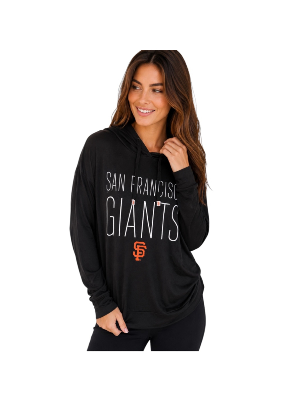 San Francisco Giants Lightweight Hooded Pullover Top Women’s Medium Black MLB
